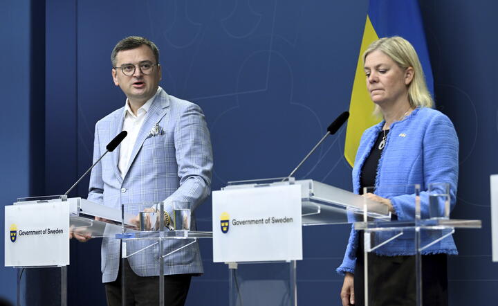 Magdalena Andersson i Dmytro Kułeba / autor: PAP/EPA