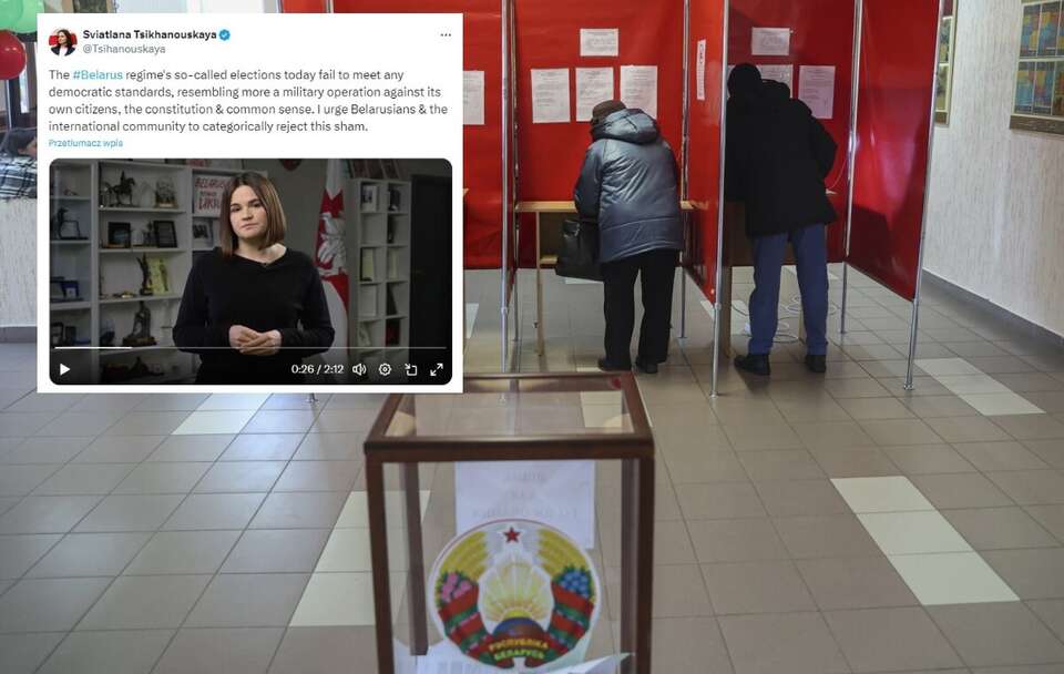 Białoruski reżim fałszuje wybory. Apel Cichanouskiej