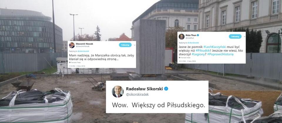 Budowa pomnika śp. prezydenta Lecha Kaczyńskiego w Warszawie / autor: wPolityce.pl/Twitter
