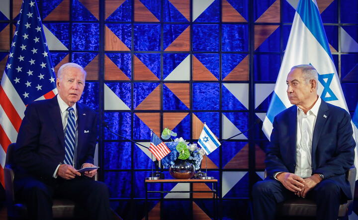 Prezydent Joe Biden i premier Izraela Benjamin Netanjahu / autor: PAP