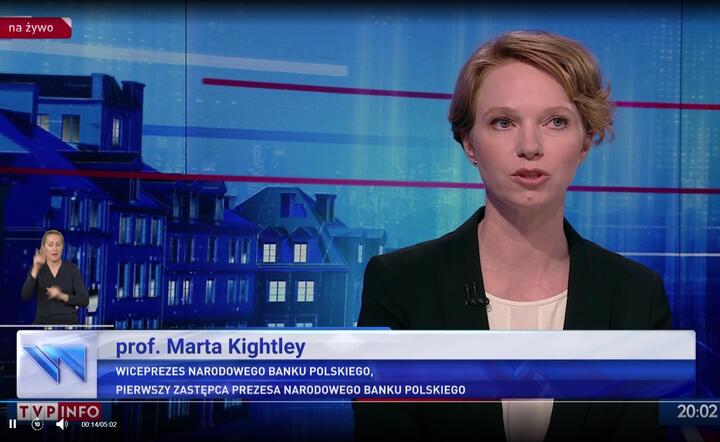 Marta Kightley, wiceprezes NBP / autor: TVP, screen Fratria