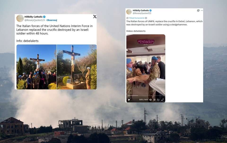 Włoscy żołnierze odbudowali zniszczoną figurę Jezusa w Libanie