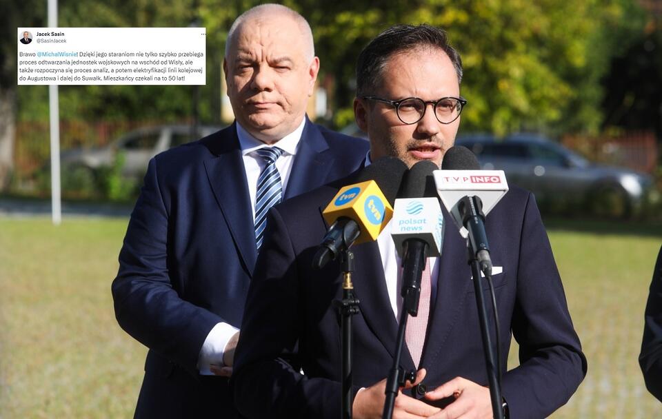 Minister Jacek Sasin i wiceminister Michał Wiśniewski / autor: PAP/Artur Reszko/Twitter (screenshot)