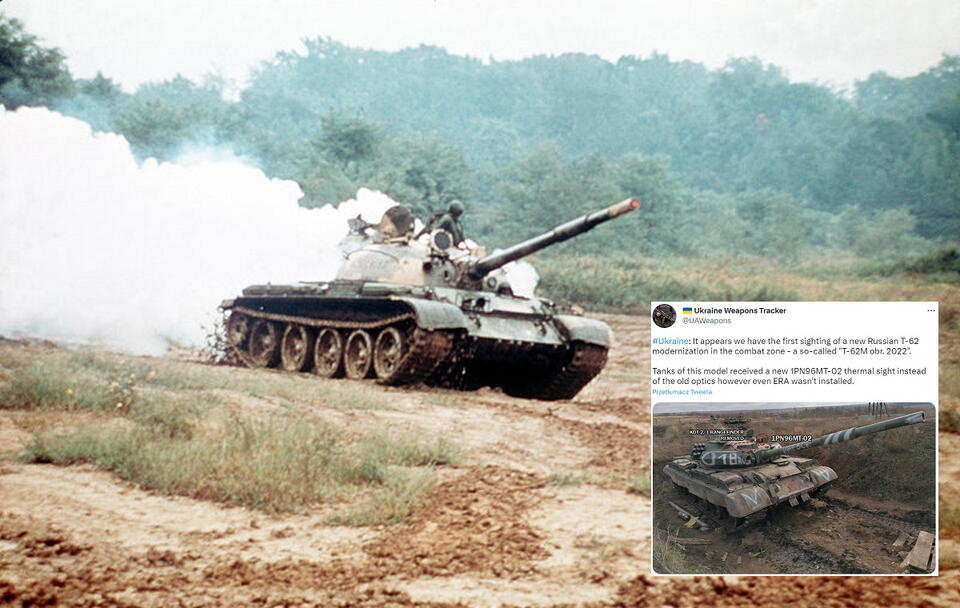 Radziecki czołg T-62 / autor: wikimedia.commons/T-62 main battle tank laying a smokescreen/Unknown author