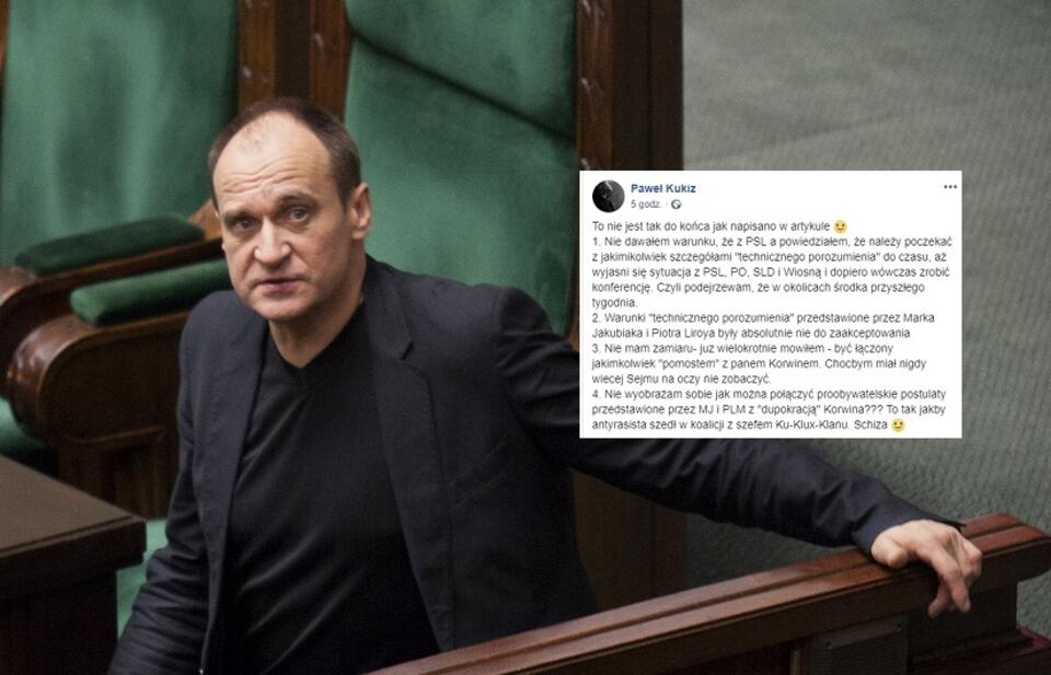 Paweł Kukiz / autor: Fratria/A.Wiktor; Facebook/Paweł Kukiz