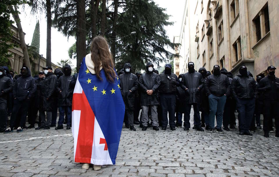 Protesty w Gruzji / autor: PAP/EPA/DAVID MDZINARISHVILI