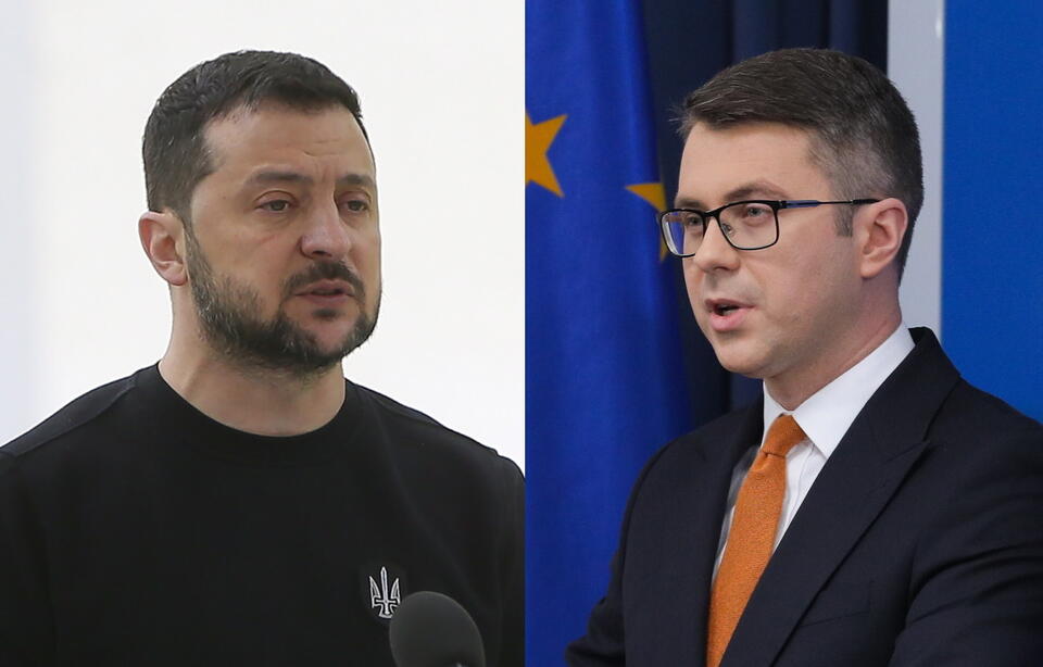 Wołodymyr Zełenski, Piotr Müller / autor: PAP/EPA/Paweł Supernak 