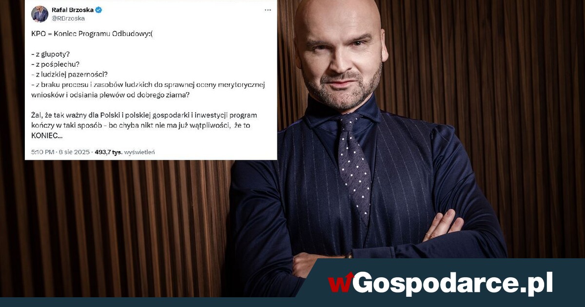 Rafał Brzoska: „KPO = Koniec Programu Odbudowy”