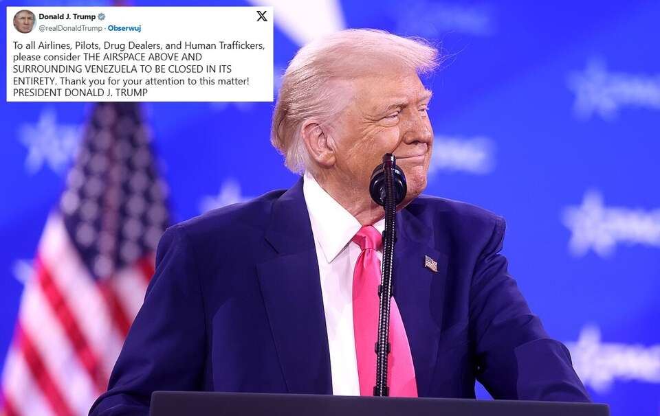 Ostrzeżenie Trumpa. Odradza loty nad Wenezuelą