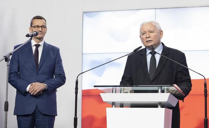 Premier Mateusz Morawiecki i prezes PiS, wicepremier Jarosław Kaczyński / autor: Fratria