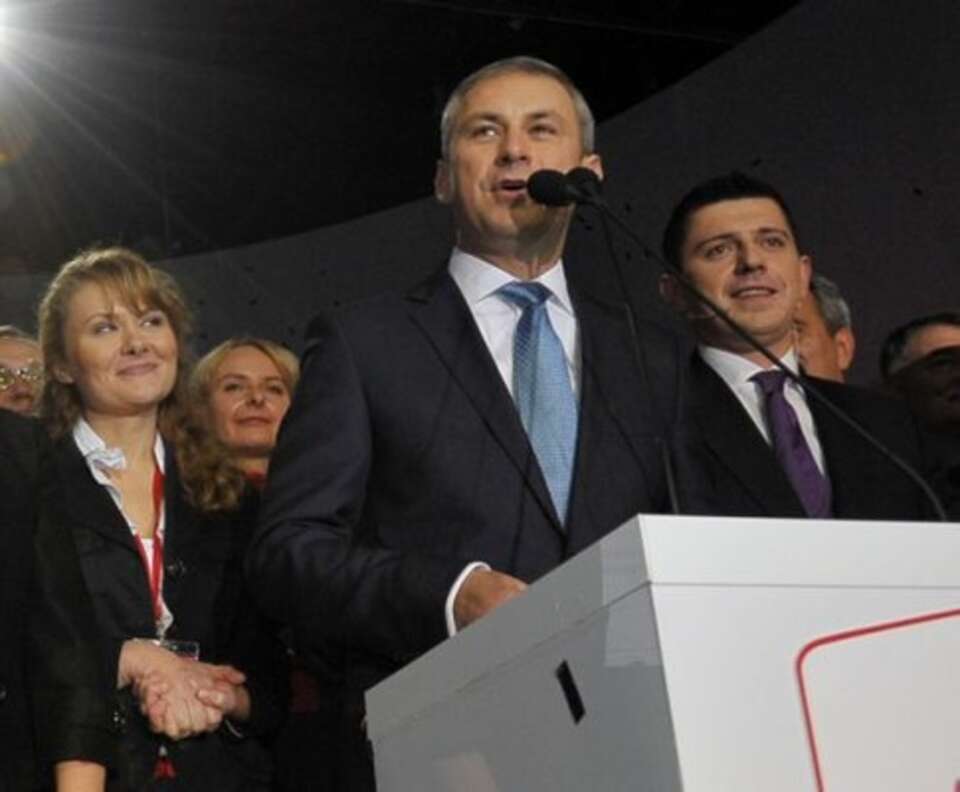 Grzegorz Napieralski chyba nie może zaliczyć tego dnia do udanych. fot. PAP