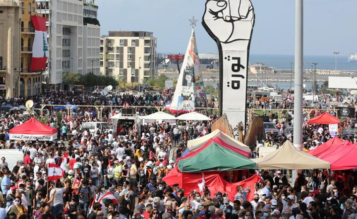 Protesty w Bejrucie / autor: PAP/EPA/Nabil Mounzer