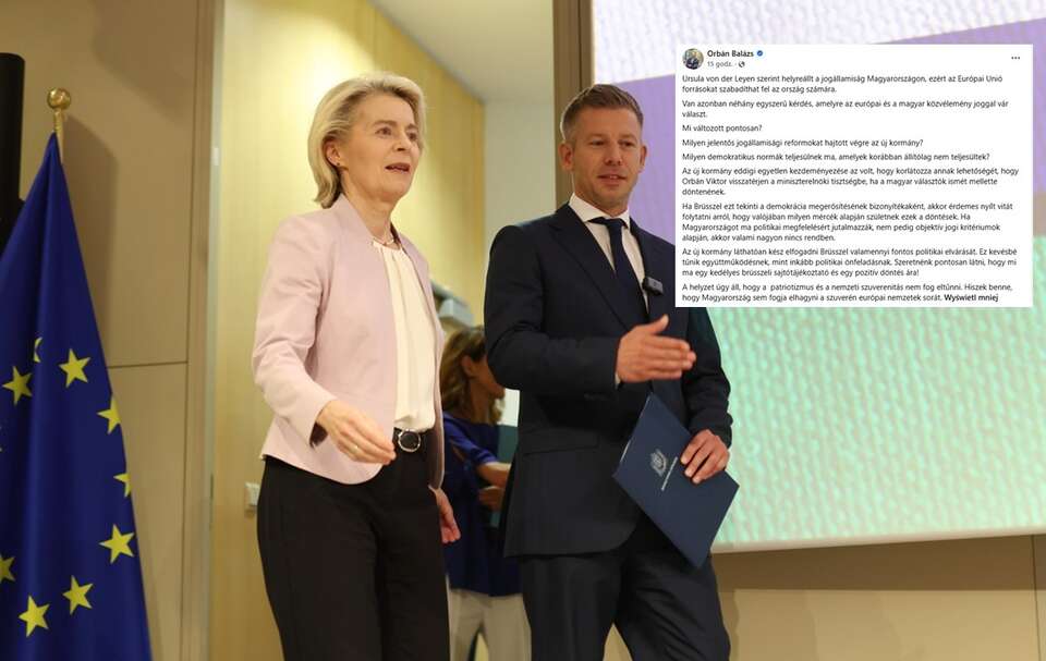 Wizyta premiera Węgier Petera Magyara w Brukseli / autor: PAP/EPA/OLIVIER HOSLET