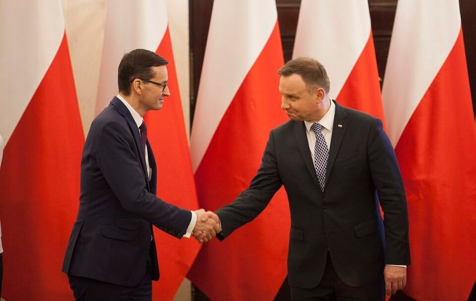 Premier Mateusz Morawiecki i prezydent Andrzej Duda / autor: Fratria