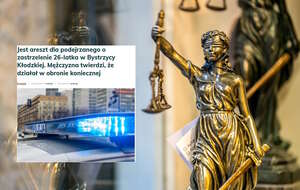 Na zdjęciu figurka Temidy oraz artykuł portalu wPolityce.pl (screen) / autor: Fratria/wPolityce.pl