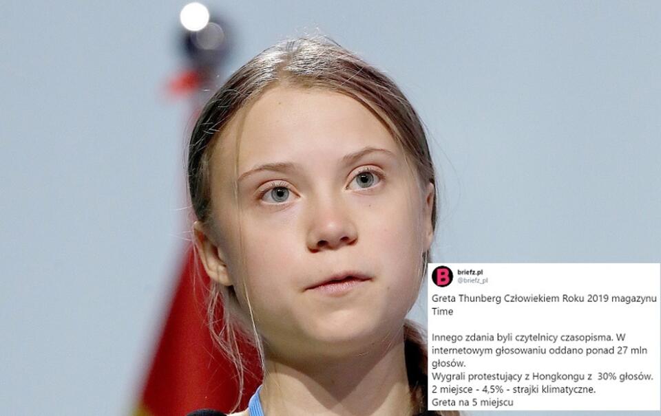 Greta Thunberg / autor: PAP/EPA/J.J. GUILLEN/Twitter/@briefz_pl