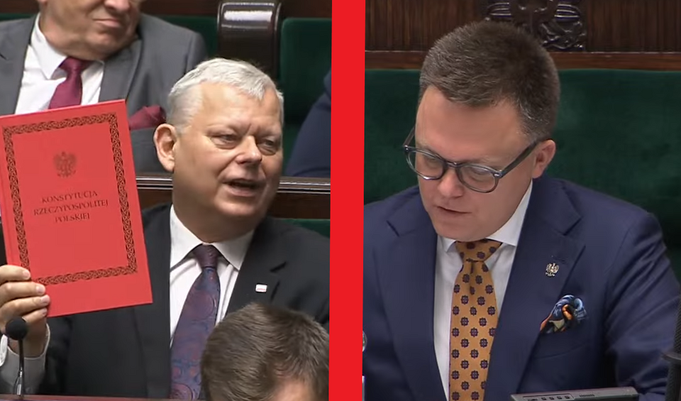 Marek Suski i Szymon Hołownia  / autor: Youtube @Sejm 