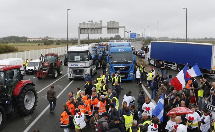 Francja, blokada przy granicy / autor: TVP Info