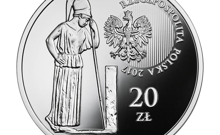 Awers monety, zaprojektowanej przez Urszulę Walerzak, przedstawia stylizowaną postać Ateny – bogini mądrości i sprawiedliwej wojny, fot. materiały NBP