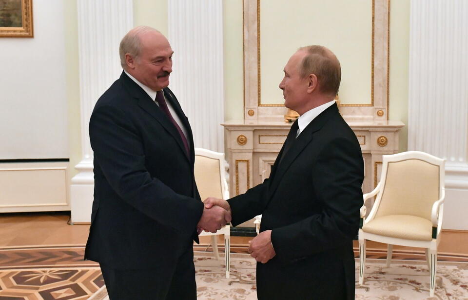 Aleksandr Łukaszenka, Władimir Putin  / autor: screenshot TT @KremlinRussia_E