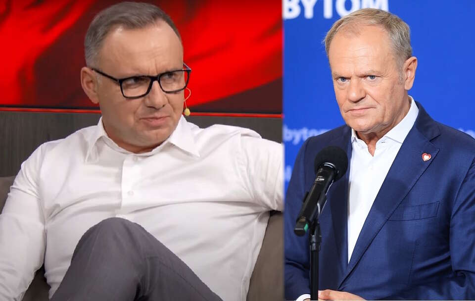 Prezydent Andrzej Duda w Kanale Zero, premier Donald Tusk / autor: YouTube/Kanał Zero, PAP/Jarek Praszkiewicz