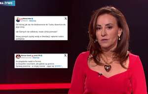 Na zdj. kadr z programu "Niebezpiecznie związki" - Dorota Wysocka-Schnepf chciała dodzwonić się do żony Zbigniewa Ziobry / autor: YouTube/TVP Info, X