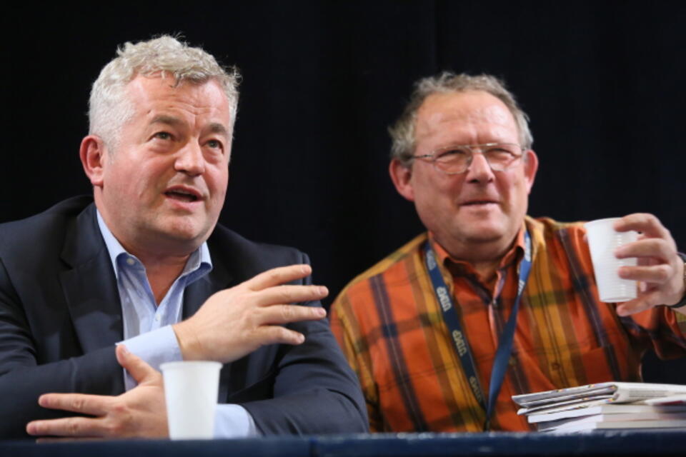 fot.  Debata "Podzielony świat mediów. Śmierć dziennikarstwa" / PAP, L. Szymański