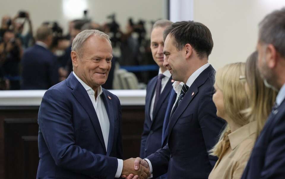 Donald Tusk i Andrzej Domański / autor: PAP/Paweł Supernak