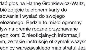 Oddaj głos na HGW, zdjęcie karty wyślij przełożonemu w urzędzie - tak Gronkiewicz-Waltz wygrała wybory w Warszawie?
