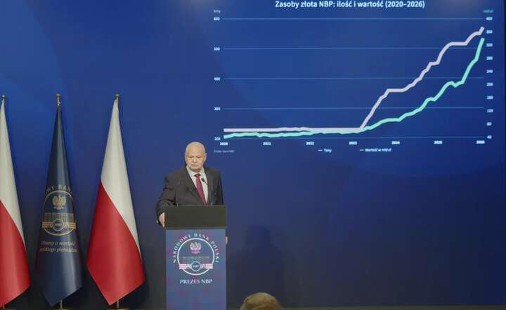 Prezes NBP Adam Glapiński chce operacjami na zasobach złota  jednorazowo zasilić fundusz na wojsko / autor: YT @nbppl - screen
