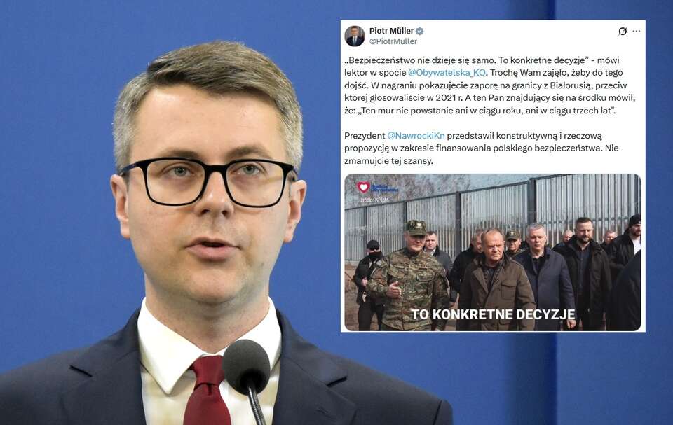 Piotr Müller skrytykował spot Koalicji Obywatelskiej ws. SAFE.  / autor: Fratria