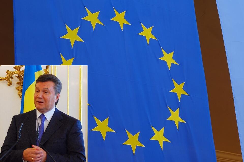 Wiktor Janukowycz//flaga UE / autor: Wikimedia Commons//na licencji CC 2.0//link:https://creativecommons.org/licenses/by/2.0/deed.en