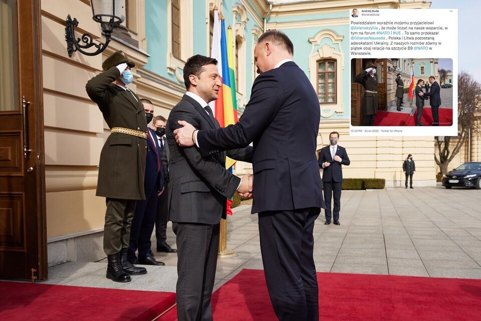 Prezydenci Polski i Ukrainy w Kijowie przed spotkaniem z przywódcą Litwy / autor: PAP/EPA