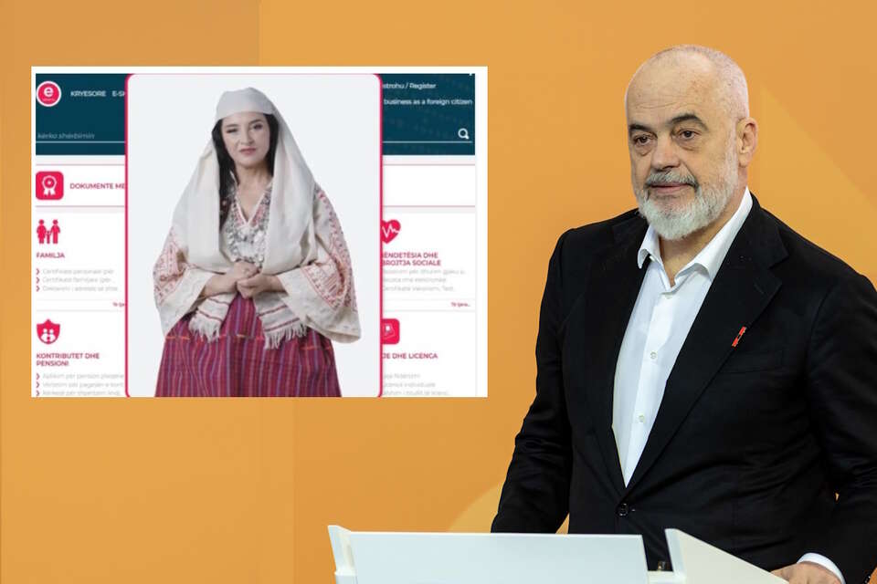 Edi Rama, Della / autor: wikimedia.commons: Matti Blume/https://commons.wikimedia.org/wiki/File:Edi_Rama,_press_conference,_ITB_2025,_Berlin_(ITB56326).jpg/X