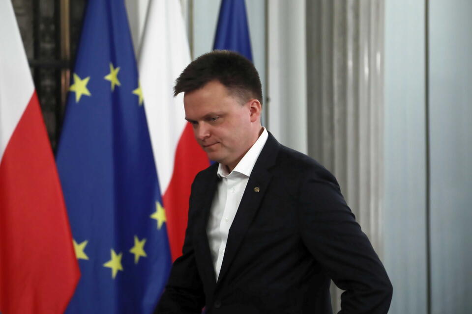 Lider Ruchu Polska 2050 Szymon Hołownia / autor: PAP/Wojciech Olkuśnik