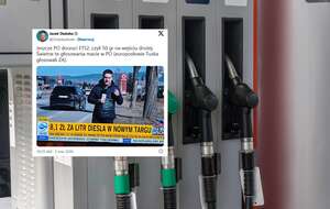 Ceny ropy biją gwałtownie rosną  na stacjach paliw (na zdjęciu dystrybutor i wpis europosła PiS Jacka Ozdoby / autor: Fratria/X