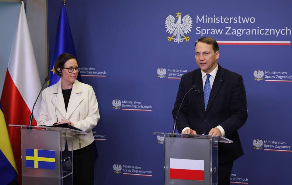 Radosław Sikorski i Maria Malmer Stenergard / autor: PAP/Paweł Supernak