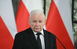 Prezes PiS Jarosław Kaczyński na konferencji prasowej - 11.03.2026 / autor: PAP/Marcin Obara