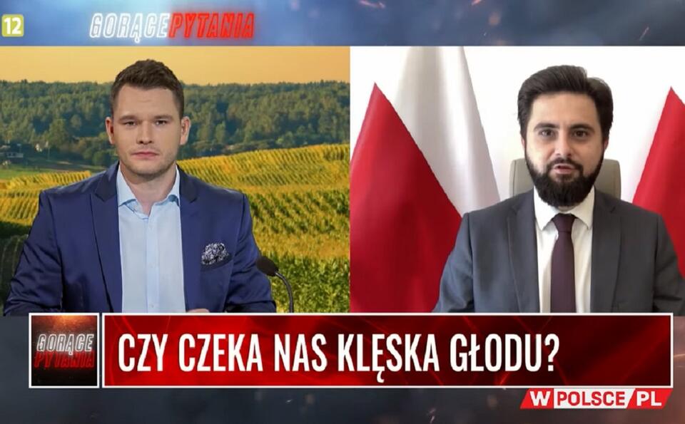 Wiceminister rolnictwa Norbert Kaczmarczyk w rozmowie z redaktorem Maciejem Wolnym na antenie wPolsce.pl / autor: Youtube/wPolsce.pl