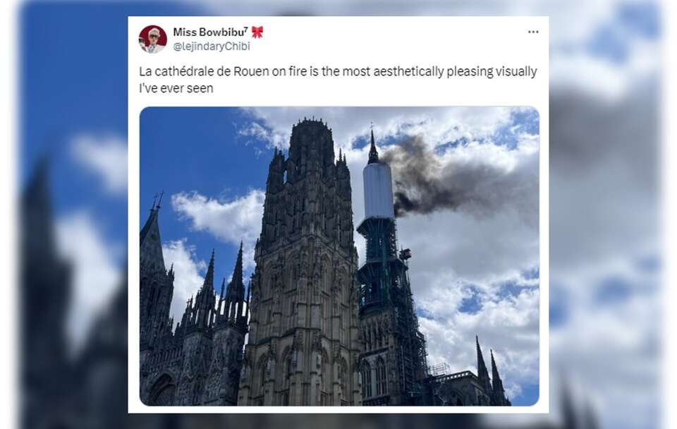 Płonie katedra w Rouen! Na miejscu jest straż pożarna