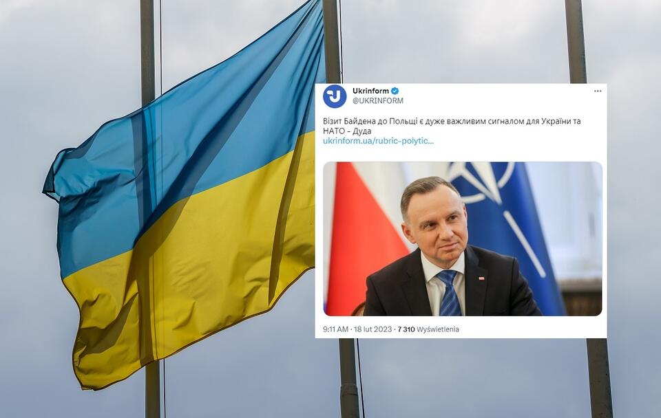 Flaga Ukrainy / autor: Fratria; Twitter/Ukrinform