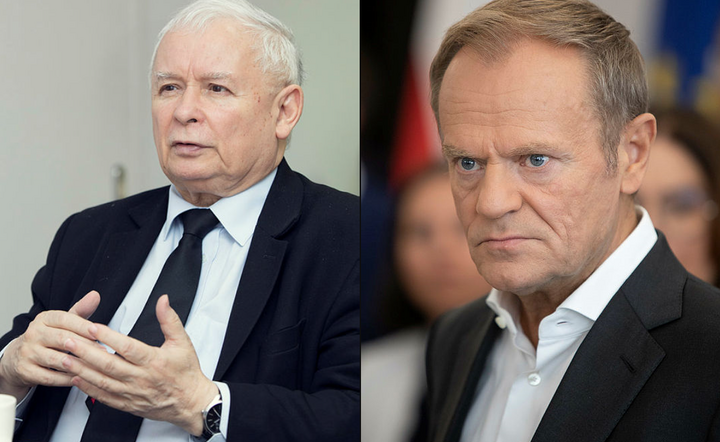 Prezes PiS Jarosław Kaczyński Szef PO Donald Tusk / autor: Fratria
