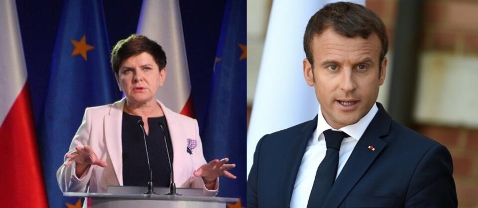 Beata Szydło i Emmanuel Macron / autor: Fratria/PAP