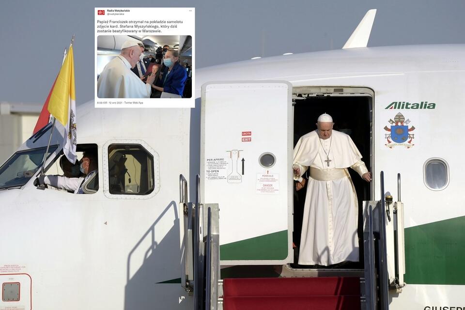 Papież Franciszek przybył do Budapesztu / autor: PAP/EPA/Twitter/@rwatykanskie