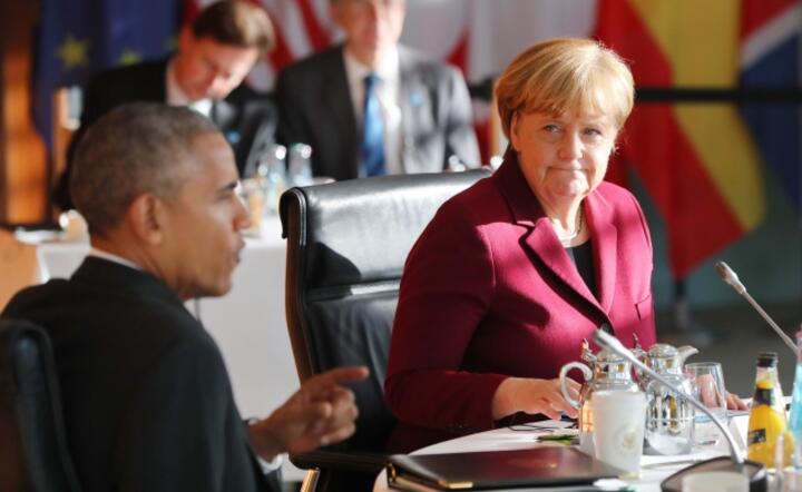 Kanclerz Angela Merkel na spotkaniu z prezydentem Barackiem Obamą, fot. PAP/EPA/EPA/KAY NIETFELD