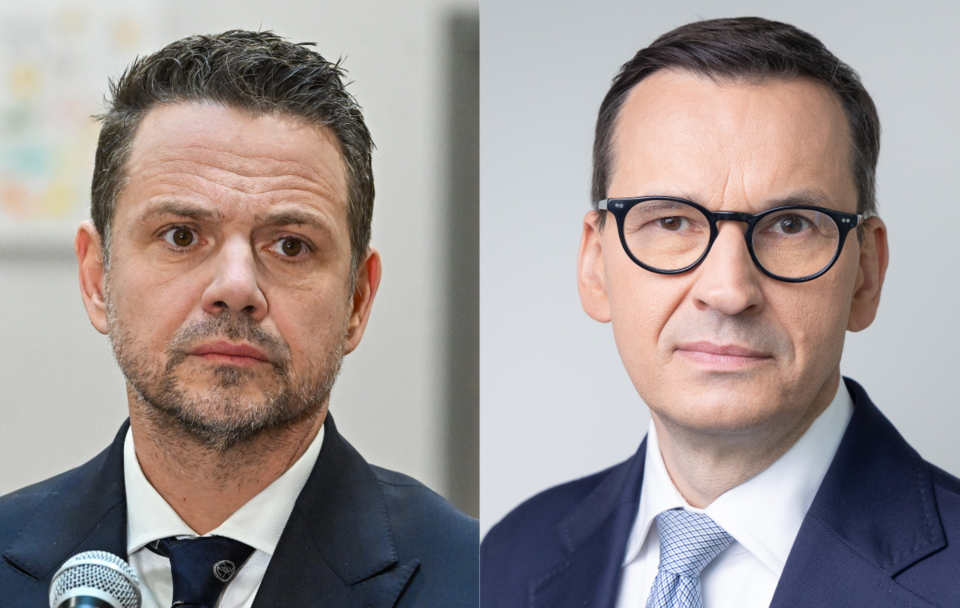 Rafał Trzaskowski i Mateusz Morawiecki / autor: PAP/Radek Pietruszka/Fratria