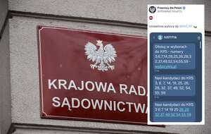 Stowarzyszenie "Prawnicy dla Polski" ujawniło w mediach społecznościowych instrukcję sms-ową, która miała być wysyłana do sędziów, i miała nakazywać im odpowiedni sposób głosowania w czasie zgromadzeń. / autor: Fratria/X