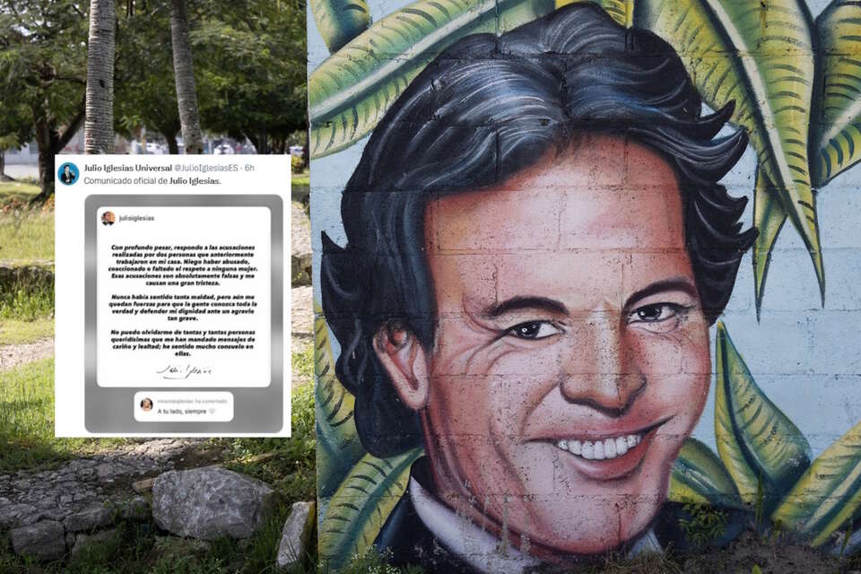 Oskarżony o napaść seksualną. Julio Iglesias o zarzutach byłych pracownic. "Zaprzeczam, jakobym kiedykolwiek dopuścił się nadużyć". Na zdjęciu mural Julio Iglesiasa oraz wpis profilu Julio Iglesias Universal z oświadczeniem Iglesiasa (screen z X) / autor: PAP/EPA/X-Julio Iglesias Universal (screen)