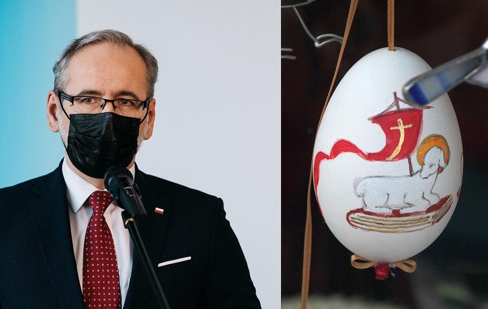 Minister zdrowia Adam Niedzielski; jajko wielkanocne - zdjęcie ilustracyjne / autor:  PAP/Marcin Gadomski; Fratria