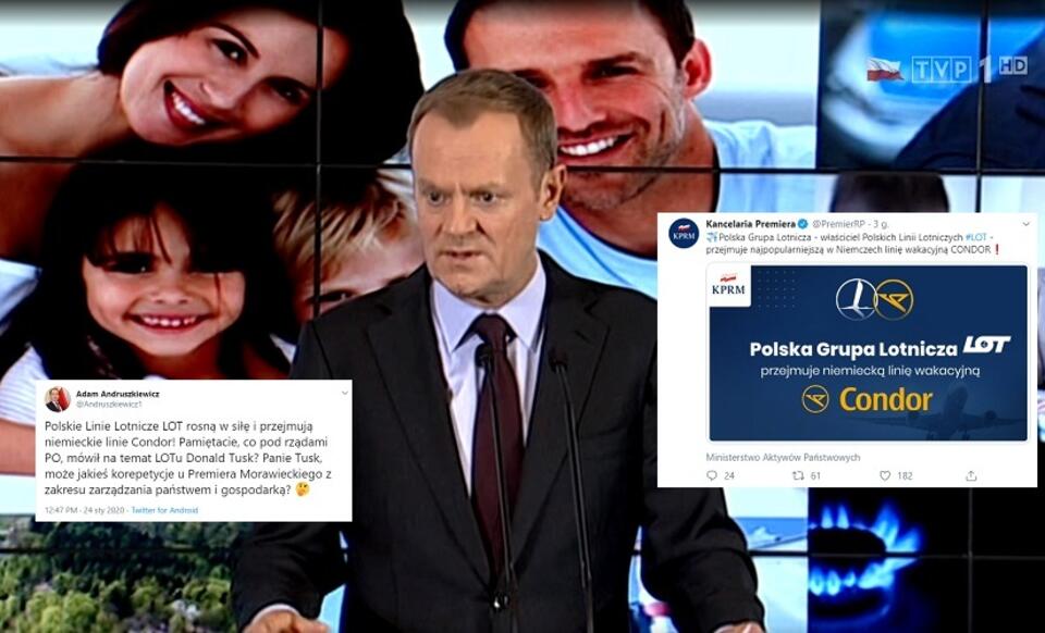 Donald Tusk w 2013 r. / autor: Wiadomości TVP1; Twitter